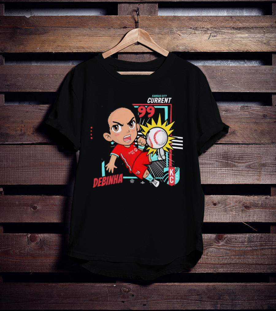 Kansas City Current Debinha 99 Chibi KC Soccer Animation T-Shirt