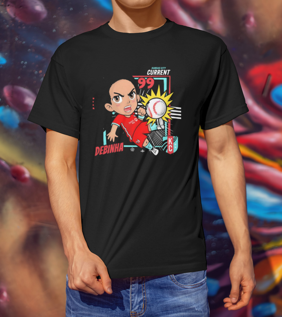 Kansas City Current Debinha 99 Chibi KC Soccer Animation T-Shirt