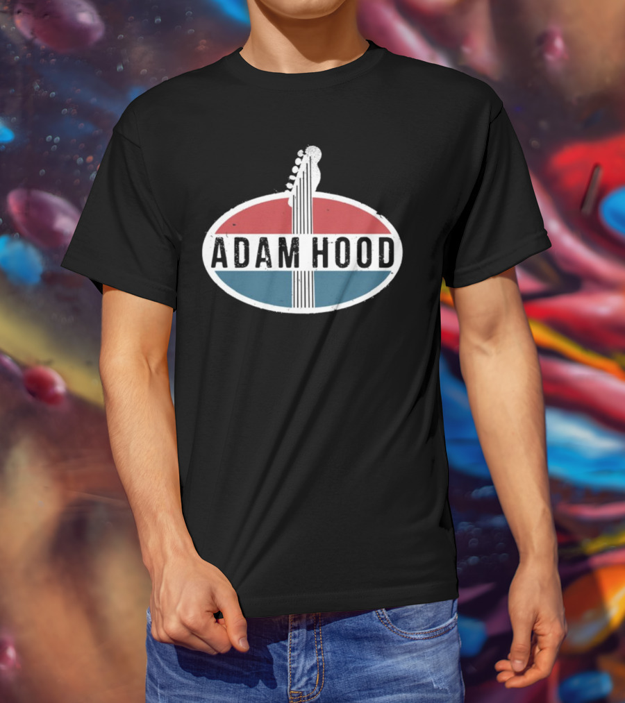 Adam Hood Vintage Guitar Headstock Oval Sign T-Shirt
