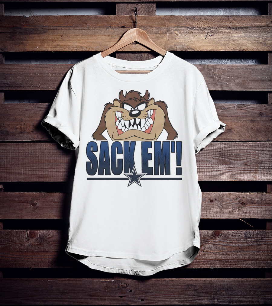 Looney Tunes Taz Sack 'Em Dallas Cowboys T-Shirt