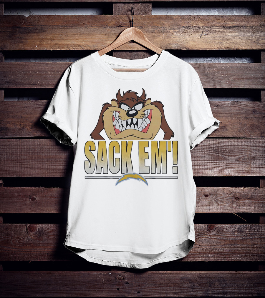 Looney Tunes Taz Sack 'Em Los Angeles Chargers T-Shirt