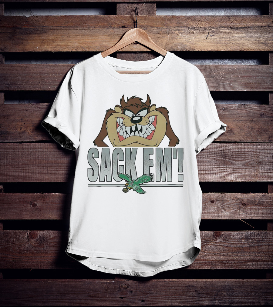 Looney Tunes Taz Sack Em Philadelphia Eagles T-Shirt