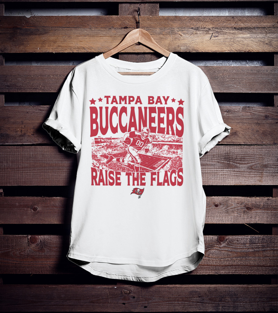 Tampa Bay Buccaneers Raise The Flags Gameday Football Stadium Red T-Shirt