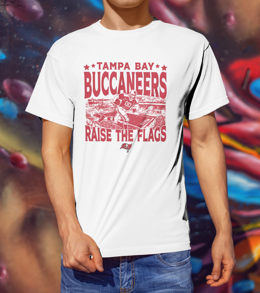 Tampa Bay Buccaneers Raise The Flags Gameday Football Stadium Red T-Shirt