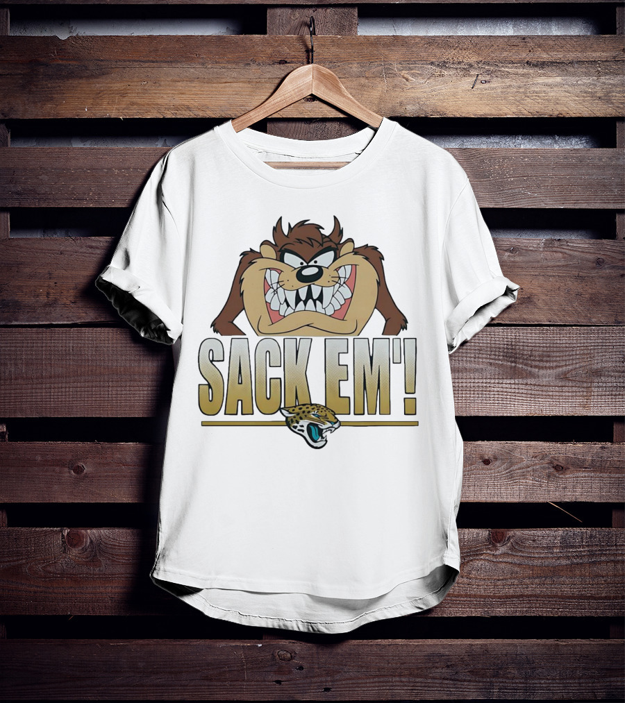 Looney Tunes Taz Sack Em Jacksonville Jaguars T-Shirt