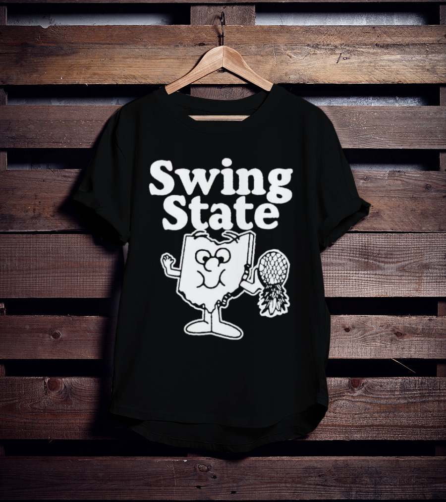 Swing State Ohio Character With Buckeye Helmet T-Shirt