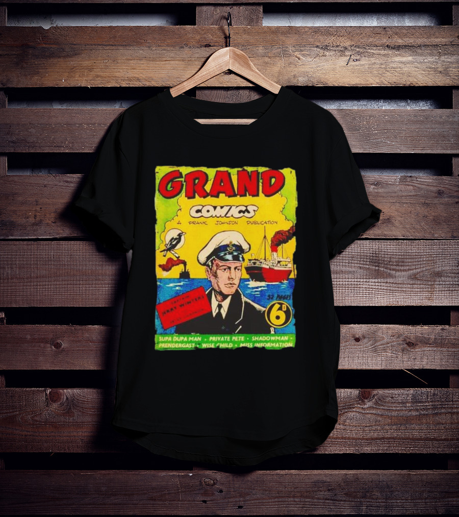 Grand Comics No 52 Captain Jerry Winters Bird Ship Supa Dupa Man Shadowman Prendergast Miss Information T-Shirt