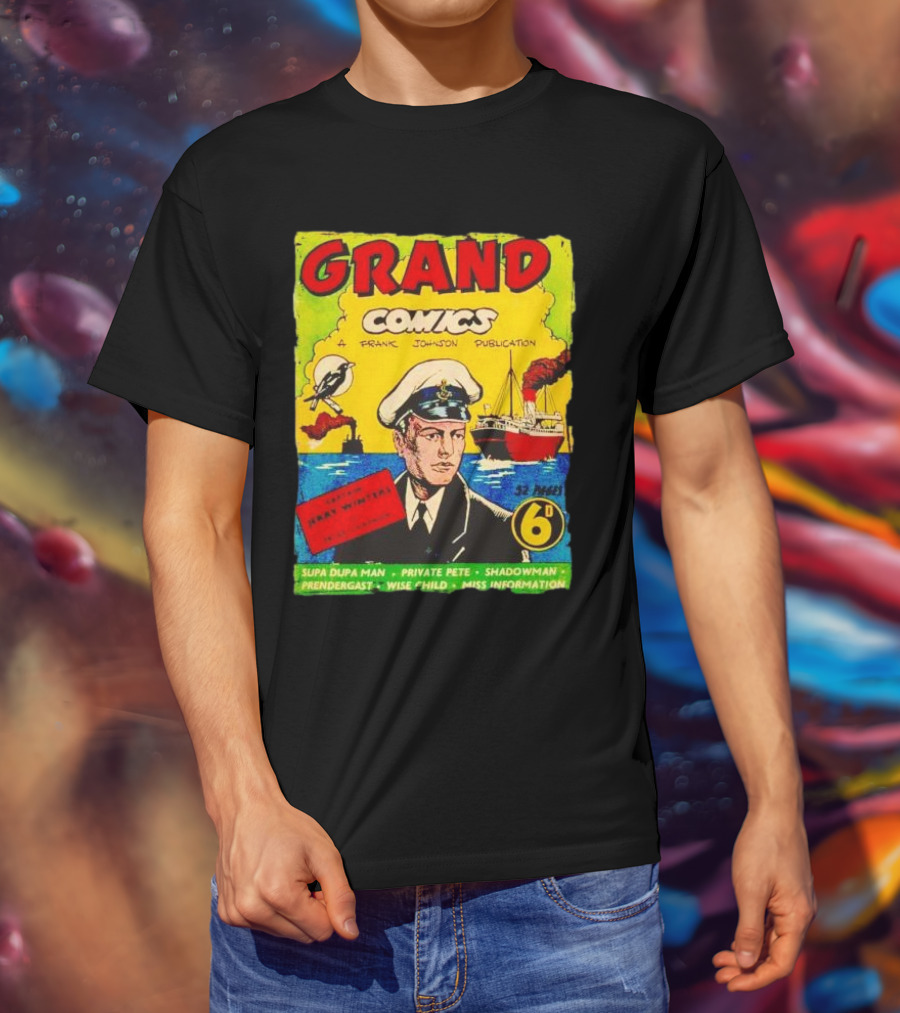 Grand Comics No 52 Captain Jerry Winters Bird Ship Supa Dupa Man Shadowman Prendergast Miss Information T-Shirt