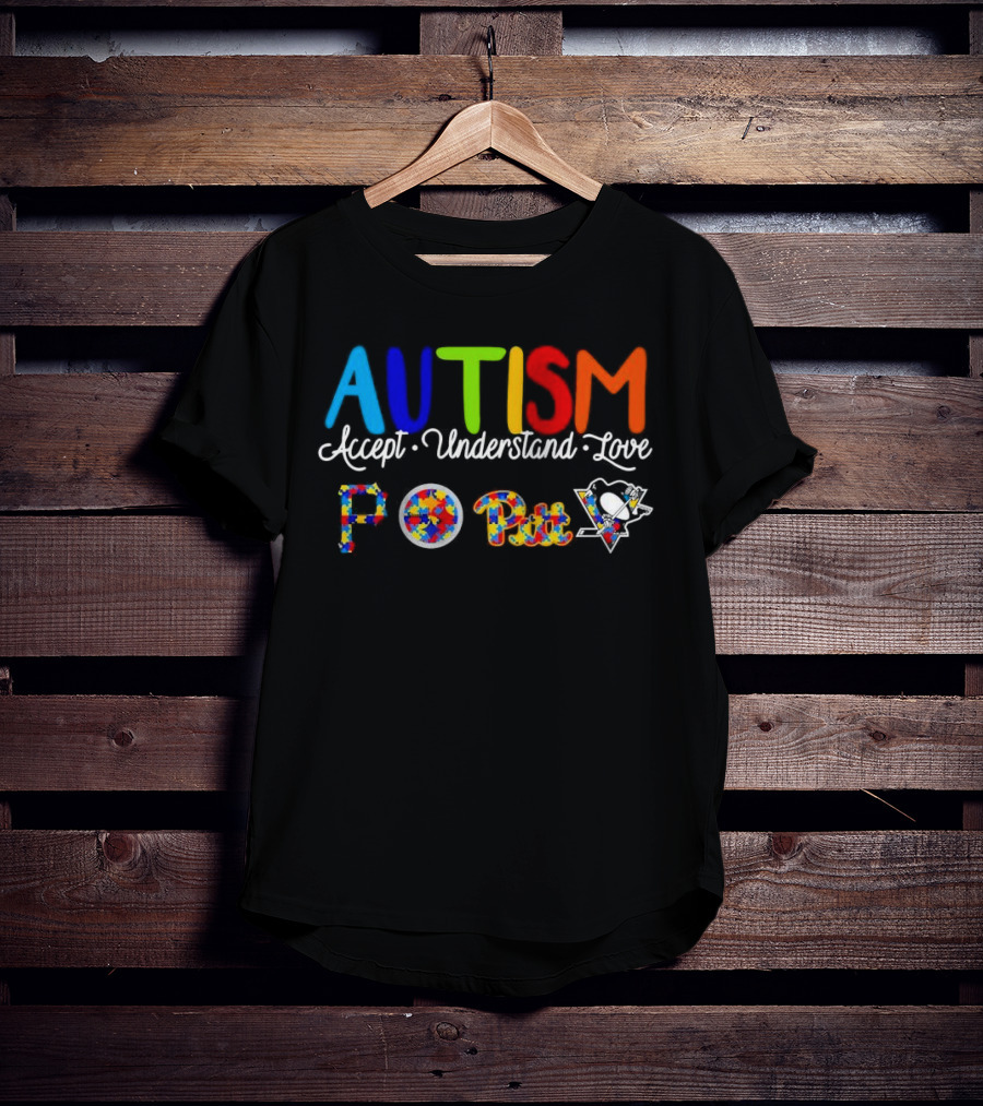AUTISM Accept Understand Love Pittsburgh PO Pirates Sports T-Shirt