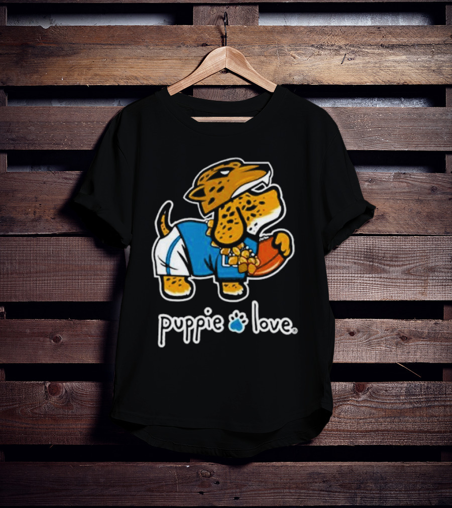 Jacksonville Jaguars Puppie Love Mascot Pup Football Fan T-Shirt
