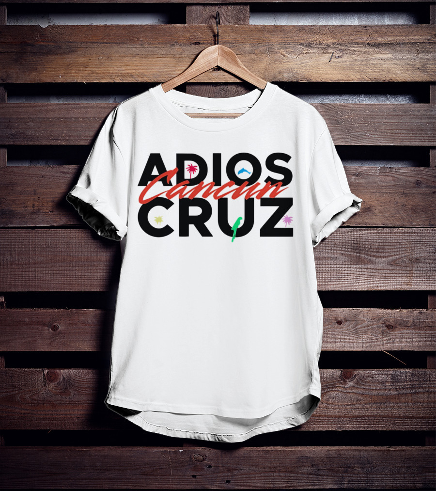 Adios Cancun Cruz Tropical Palms And Waves T-Shirt