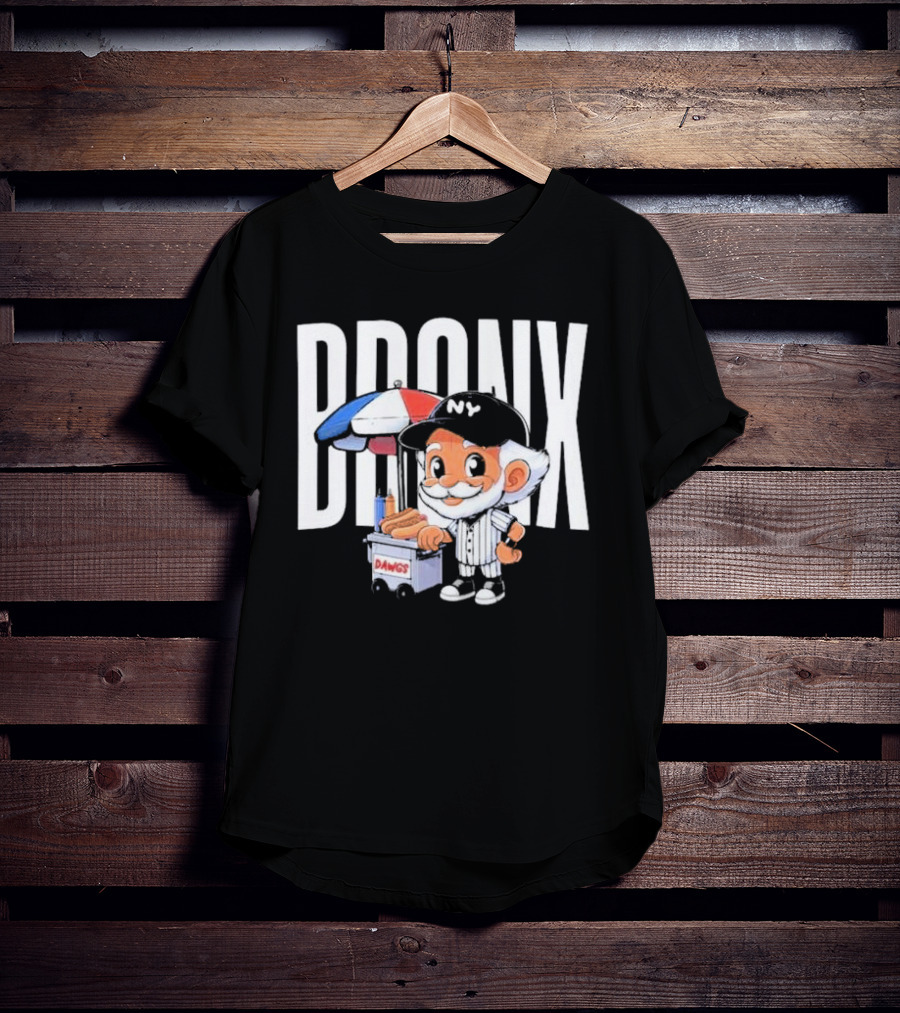 BRONX NY Dawgs Baseball Character Hot Dog Cart T-Shirt