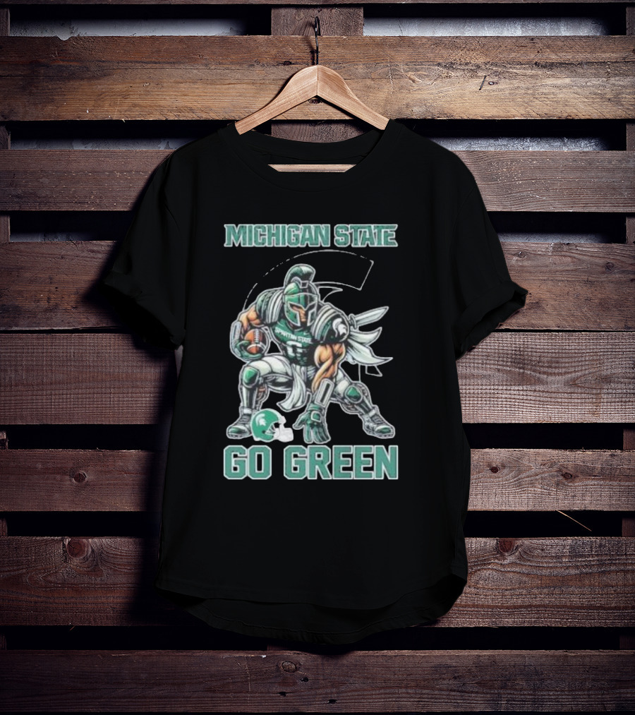 Michigan State Spartans Go Green Football Mascot T-Shirt