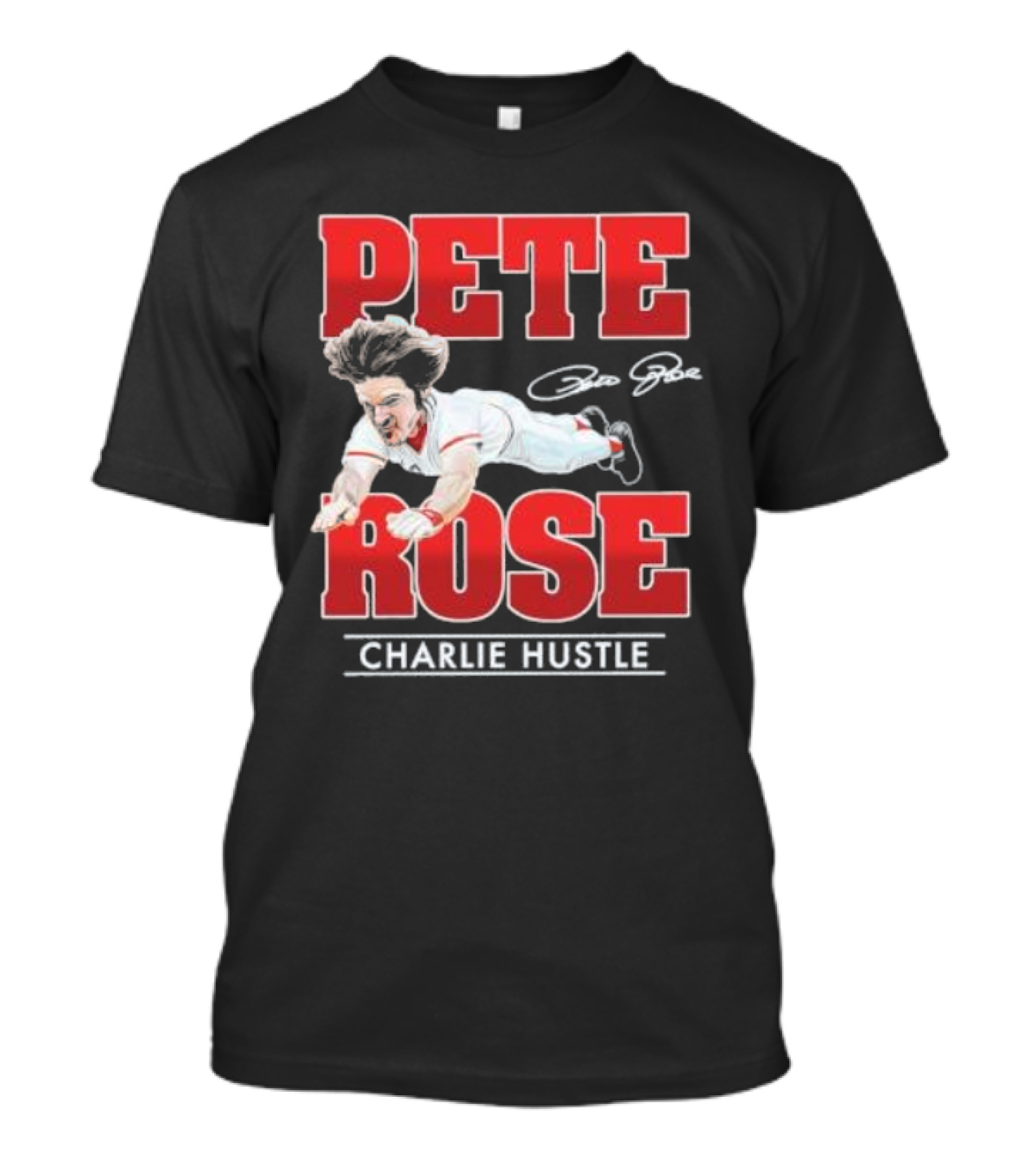 Pete Rose Charlie Hustle Diving Player T-Shirt