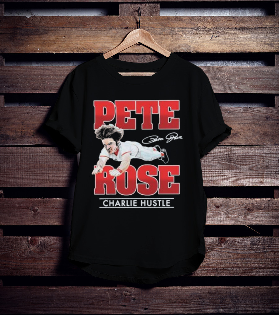Pete Rose Charlie Hustle Diving Player T-Shirt