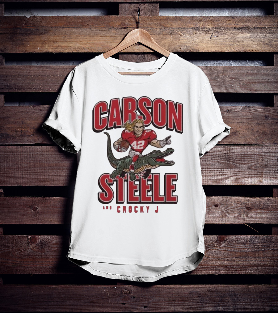 Carson Steele Riding Crocky J Football Kansas City Chiefs T-Shirt