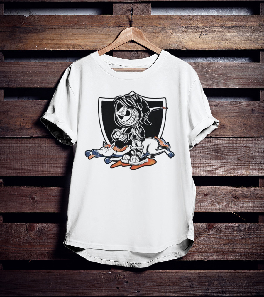 No Love For Denver Las Vegas Raiders Beat Denver Broncos Grim Reaper Over Broncos T-Shirt