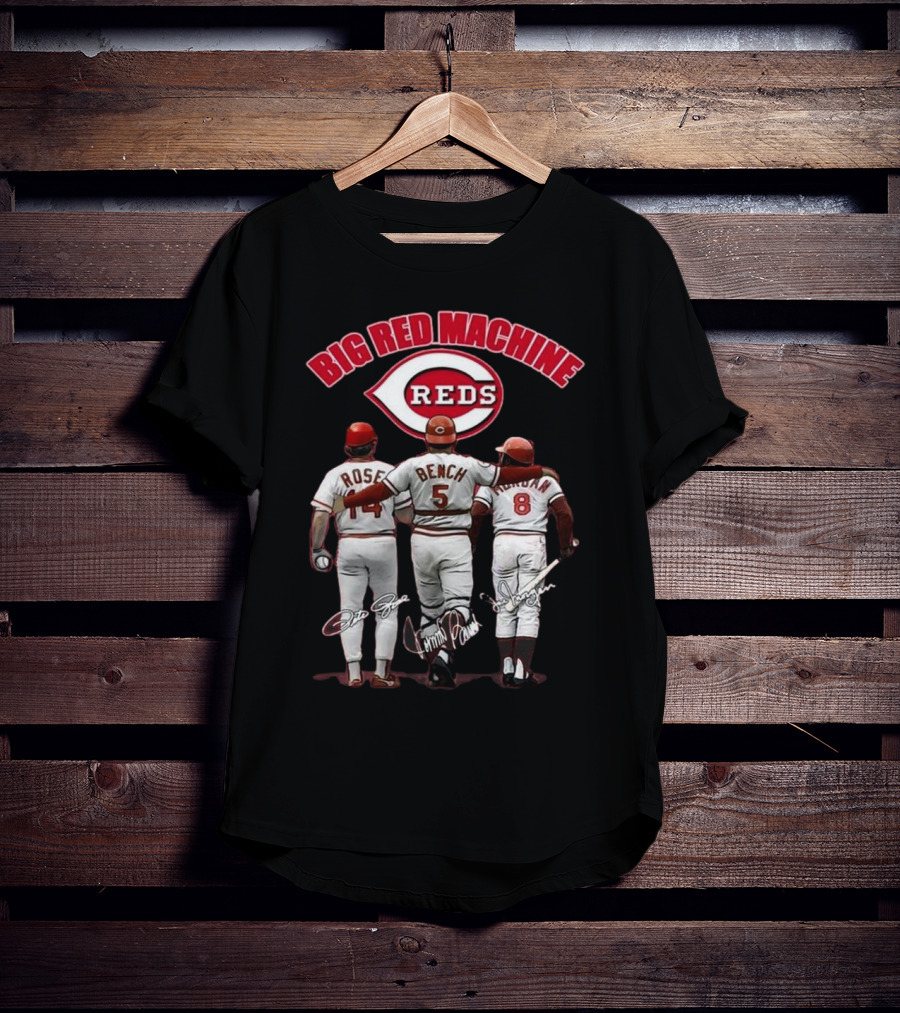 Cincinnati Reds Big Red Machine Pete Rose Johnny Bench Joe Morgan T-Shirt