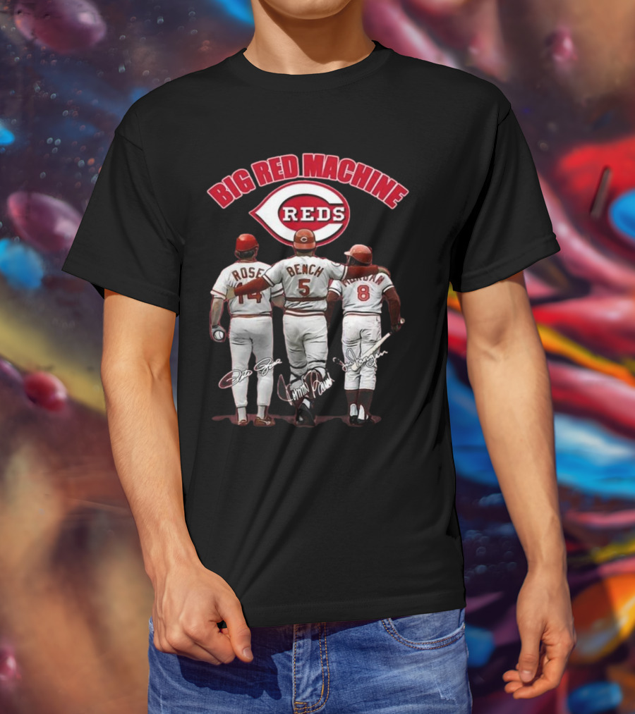 Cincinnati Reds Big Red Machine Pete Rose Johnny Bench Joe Morgan T-Shirt