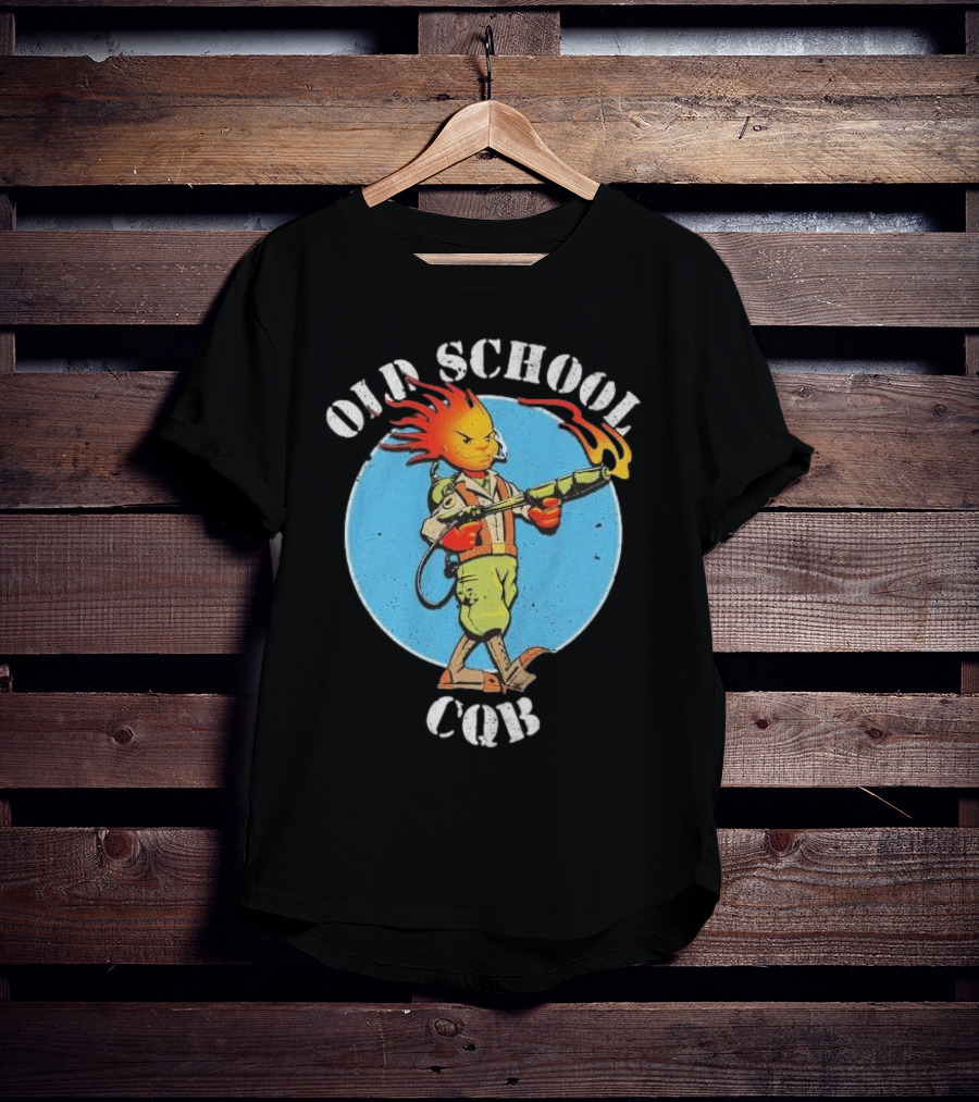 Old School CQB Flamethrower Cartoon Character T-Shirt