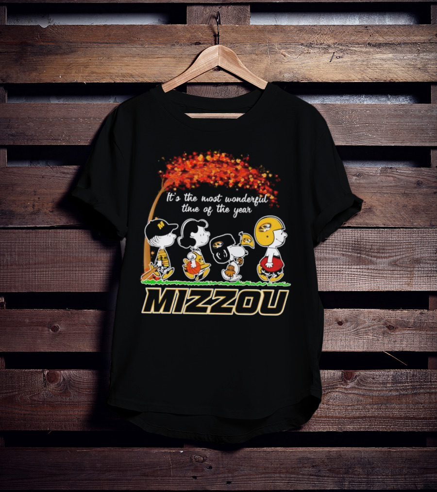 Mizzou Peanuts Fall It's The Most Wonderful Time Of The Year T-Shirt