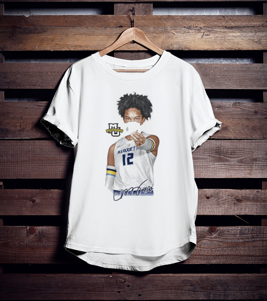 Carsen Murray Marquette Golden Eagles #12 Signature Cartoon MU T-Shirt