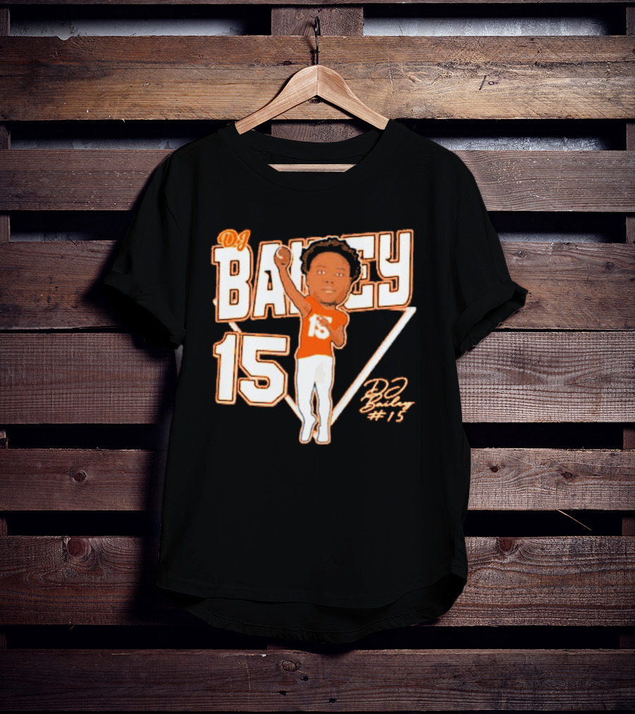 DJ Bailey 15 Sam Houston Bearkats Signature Cartoon T-Shirt