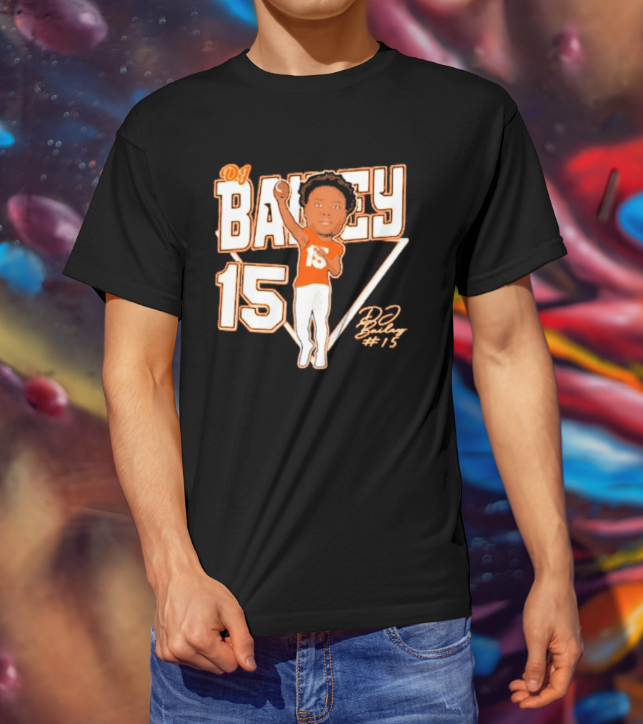 DJ Bailey 15 Sam Houston Bearkats Signature Cartoon T-Shirt