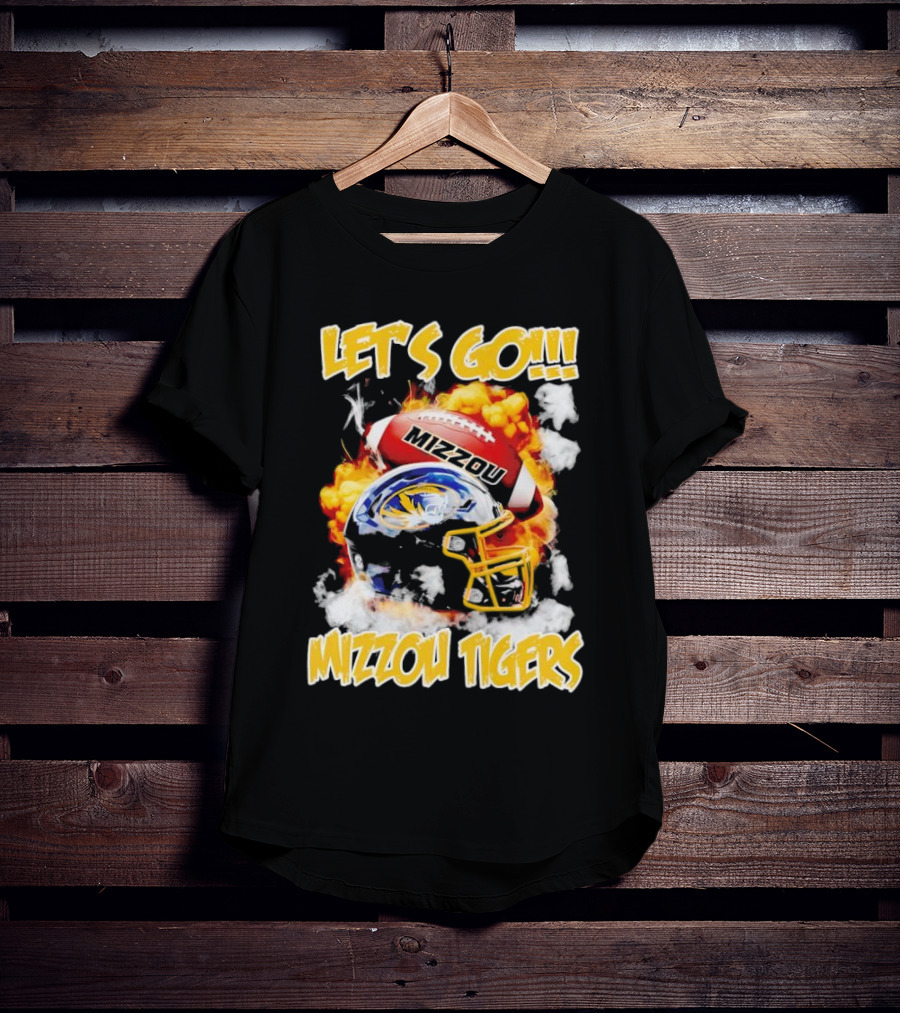LET'S GO MIZZOU TIGERS FOOTBALL HELMET FIREBALL T-Shirt