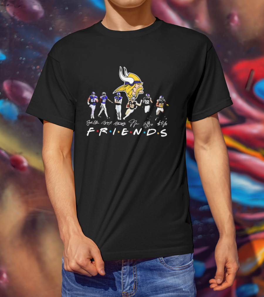 Minnesota Vikings Players Signatures Friends T-Shirt