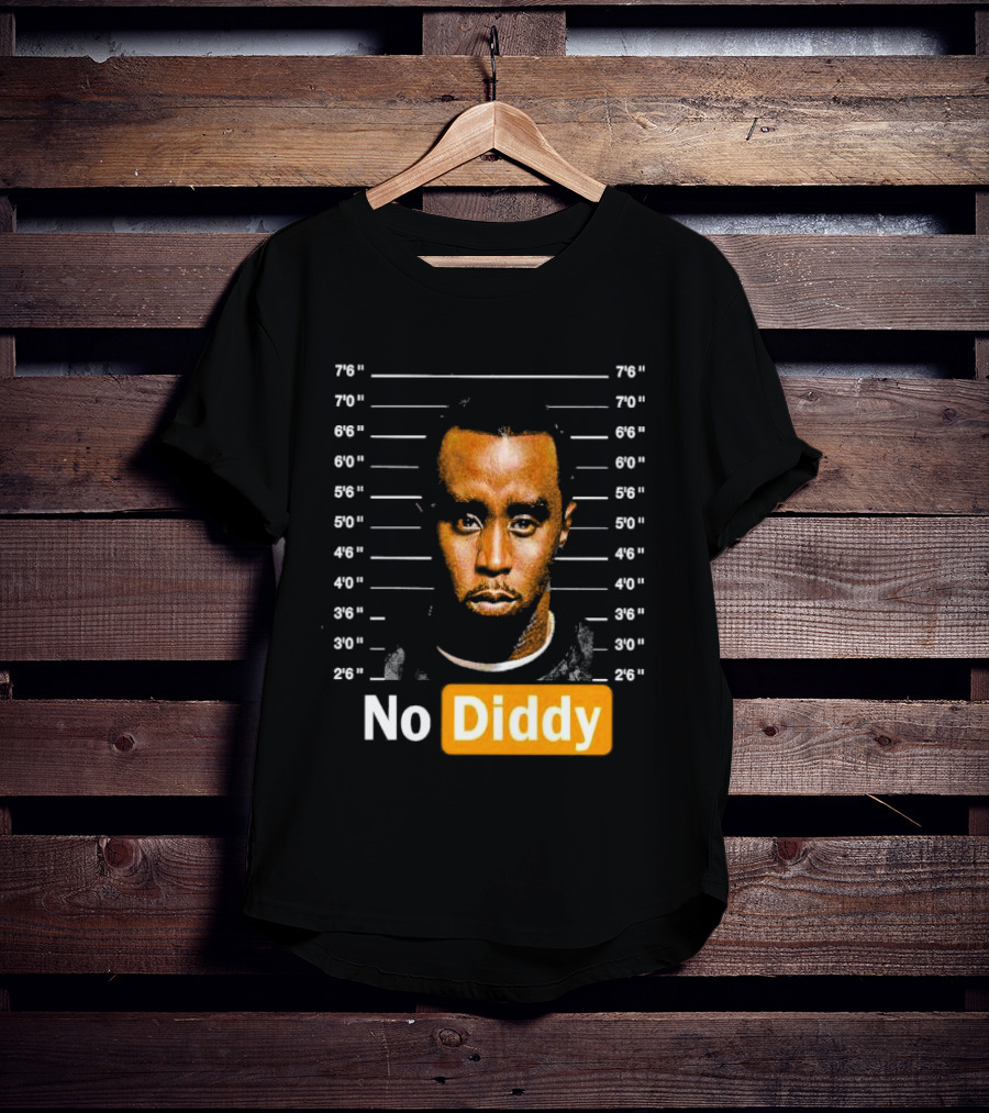 No Diddy Sean P Diddy Combs Mugshot Height Lines T-Shirt