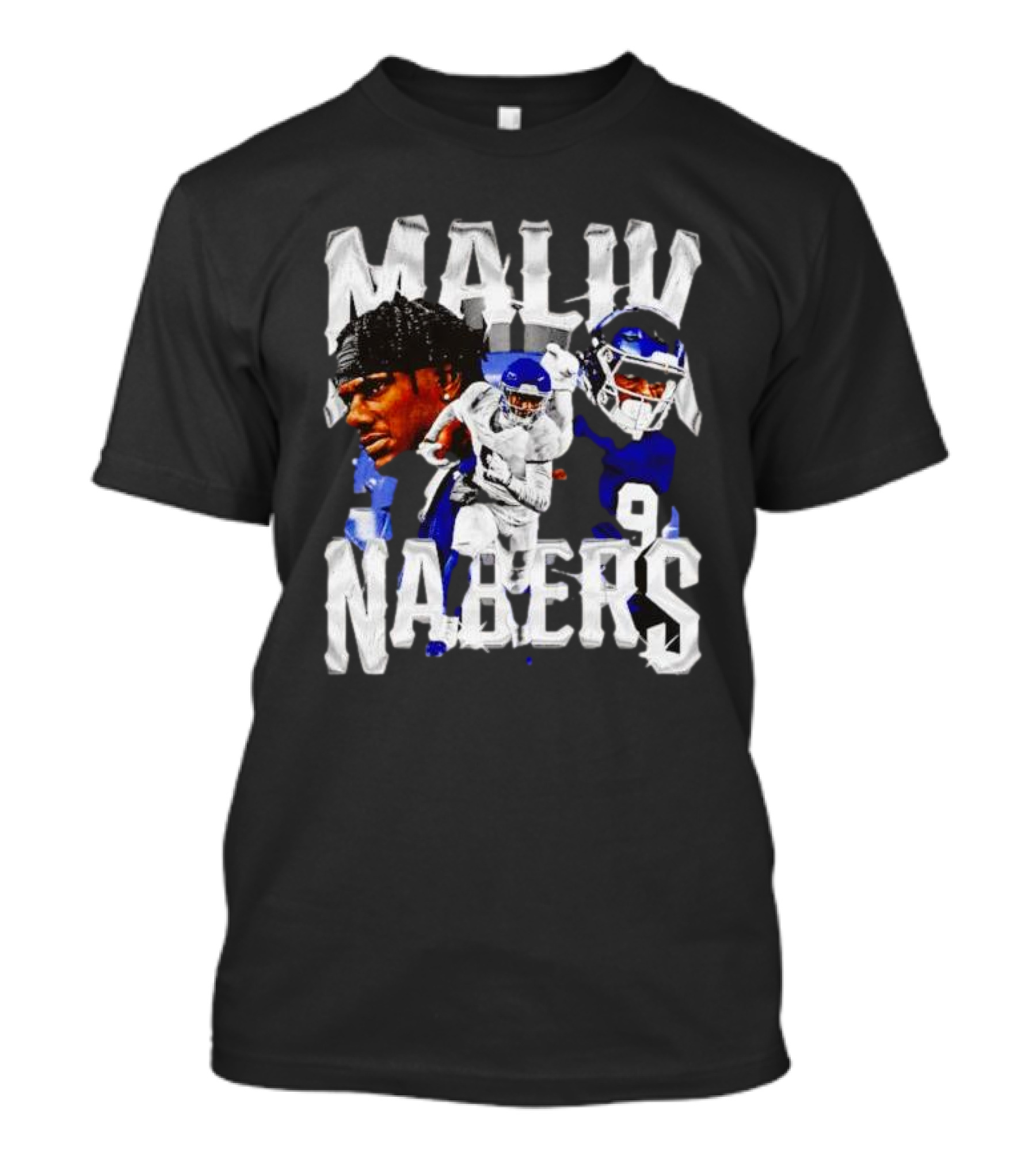 Malik Nabers New York Giants Football Player Collage T-Shirt