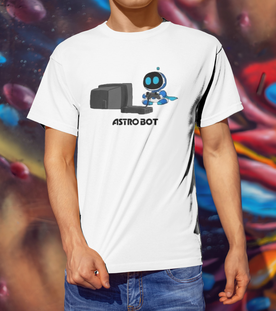 Astro Bot Playing Video Game Retro Console T-Shirt