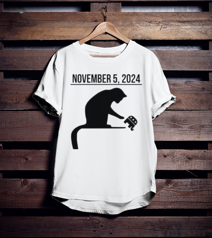 Cat Lady Knocking Republican Elephant November 5 T-Shirt