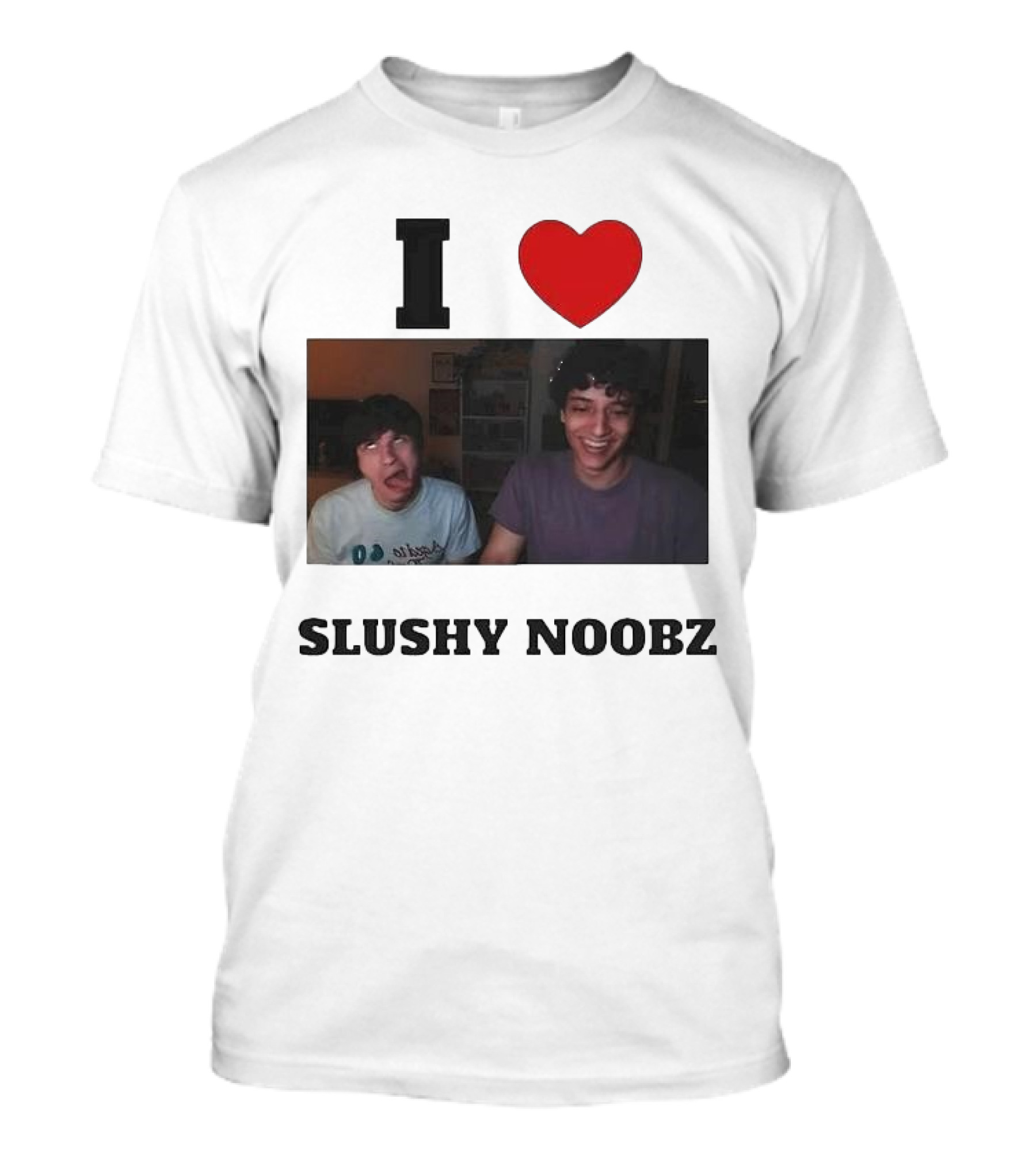 I Love Slushy Noobz Funny Duo Smiling Photo T-Shirt