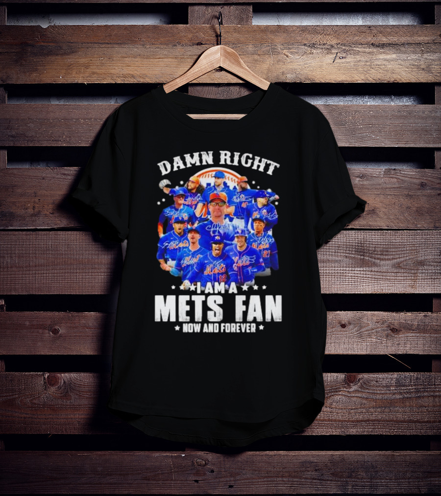 Damn Right I Am A New York Mets Fan Now And Forever Baseball Passion T-Shirt