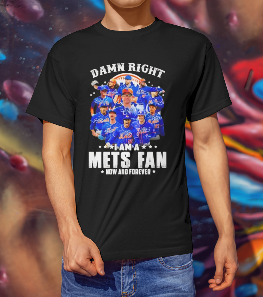 Damn Right I Am A New York Mets Fan Now And Forever Baseball Passion T-Shirt