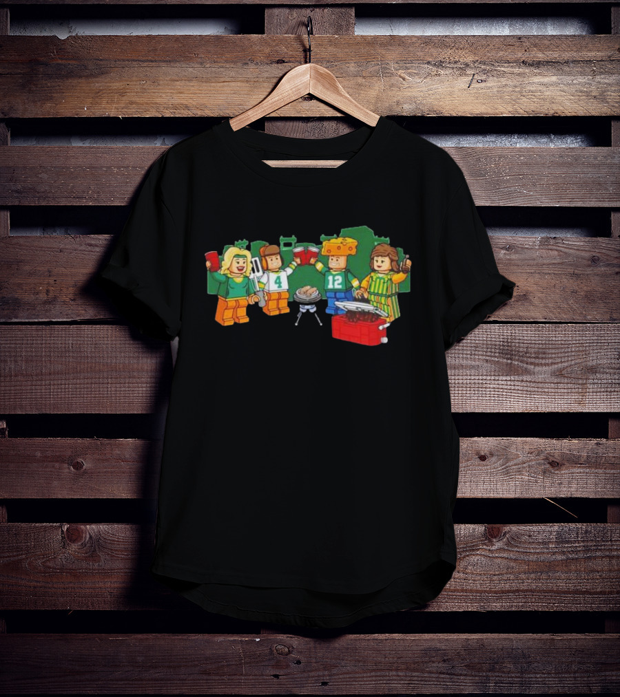 Green Bay Packers Lego Tailgate Party BBQ Fest T-Shirt