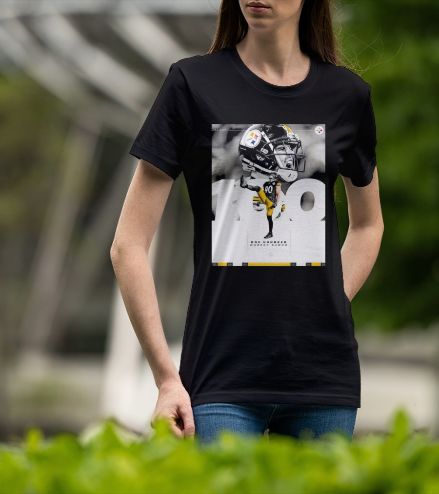 TJ Watt Pittsburgh Steelers 100 Career Sacks Signature T-Shirt