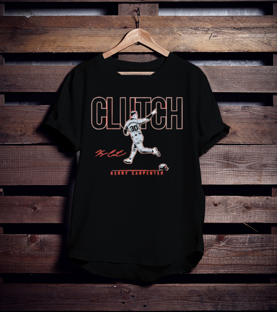 Clutch Kerry Carpenter 30 Detroit Tigers Signature Baseball Player T-Shirt