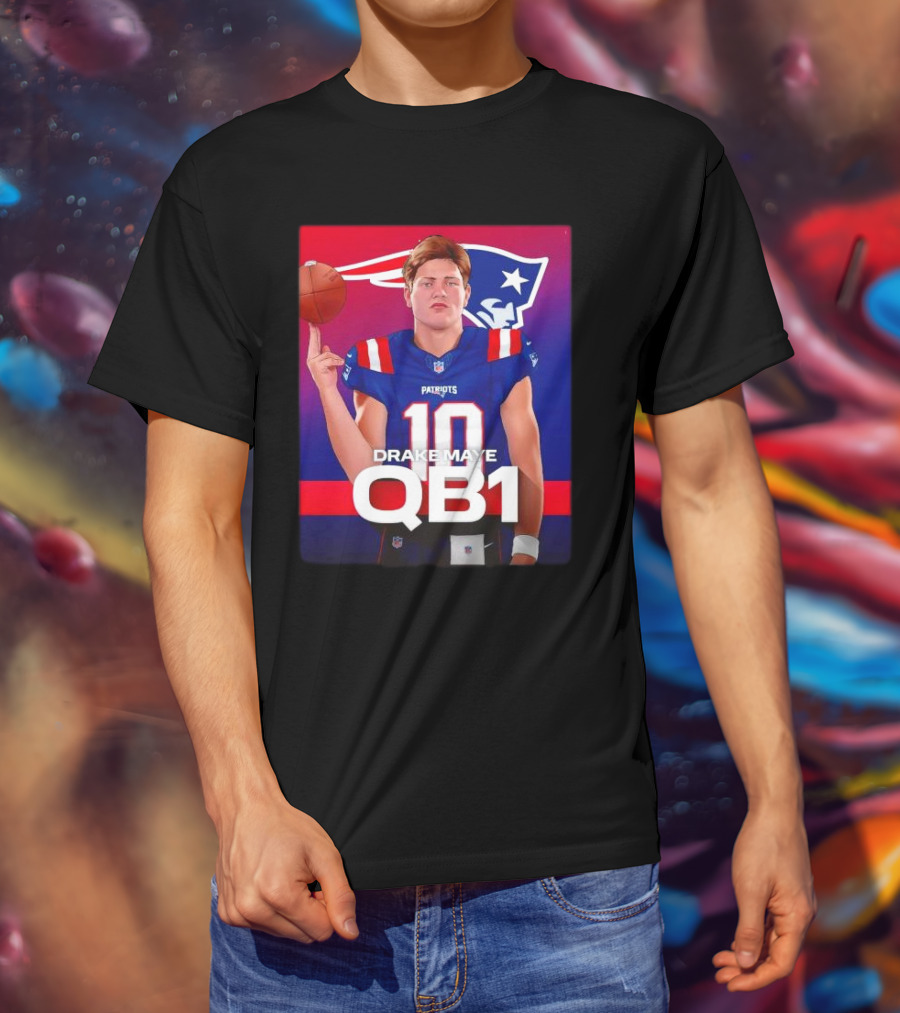 Drake Maye QB1 Era New England Patriots 10 Patriots T-Shirt