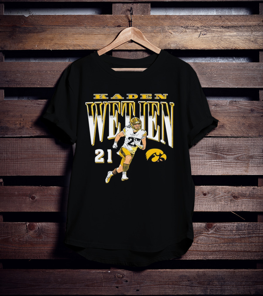 Kaden Wetjen Iowa Hawkeyes 21 Player Cartoon T-Shirt