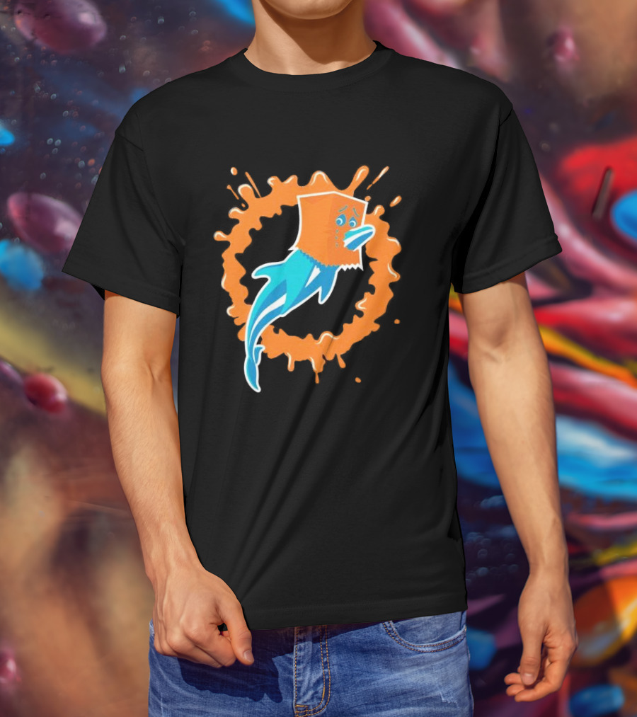 Paper Bag Dolphin Miami Dolphins Fan Humor NFL Sports Team T-Shirt
