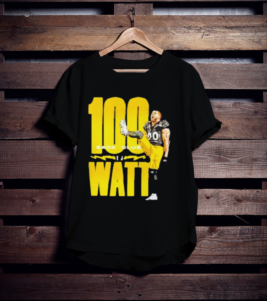 100 Sack Club Pittsburgh Steelers TJ Watt T-Shirt