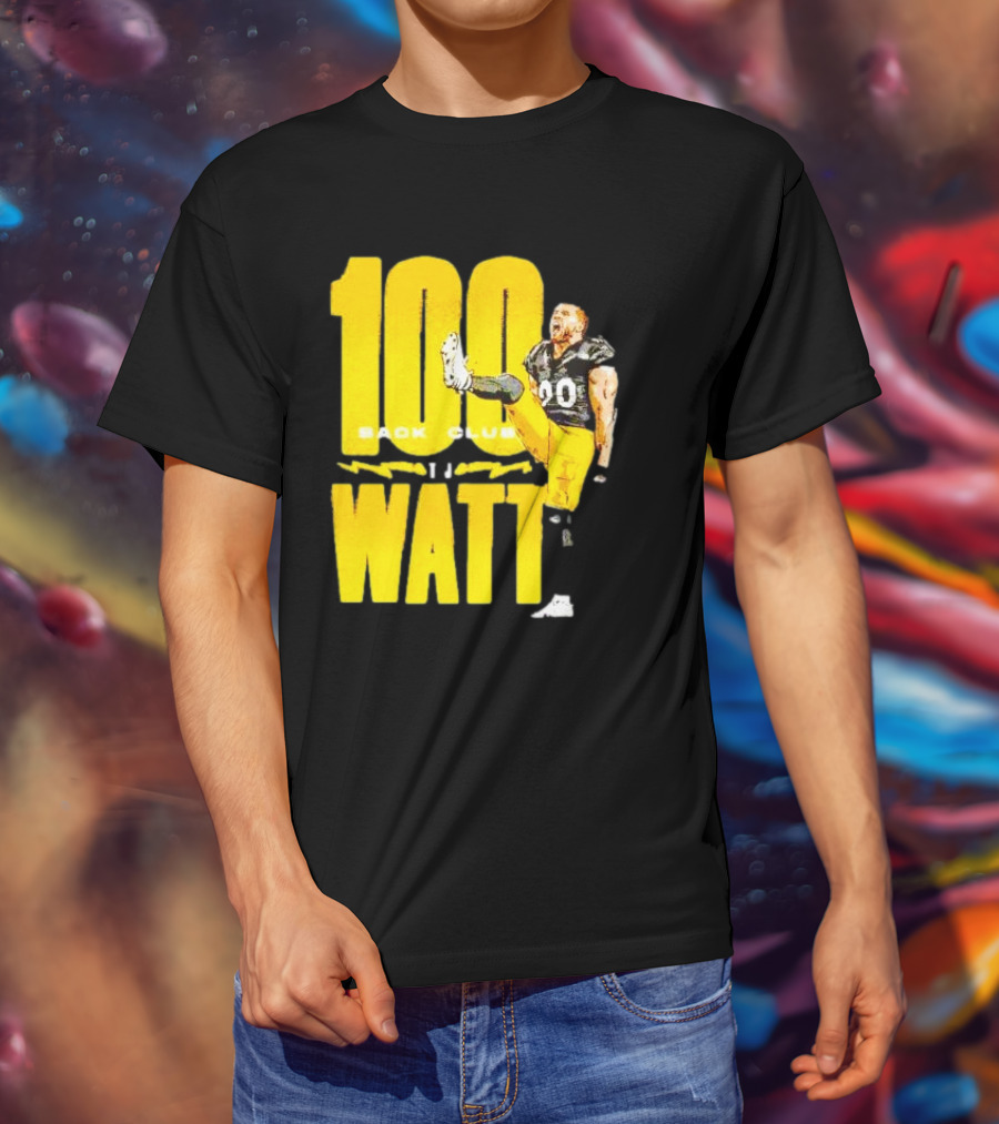100 Sack Club Pittsburgh Steelers TJ Watt T-Shirt