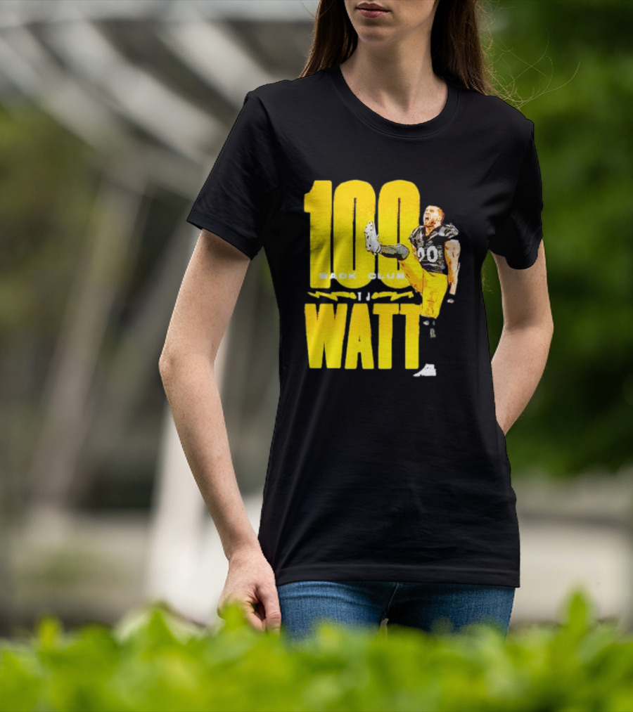 100 Sack Club Pittsburgh Steelers TJ Watt T-Shirt
