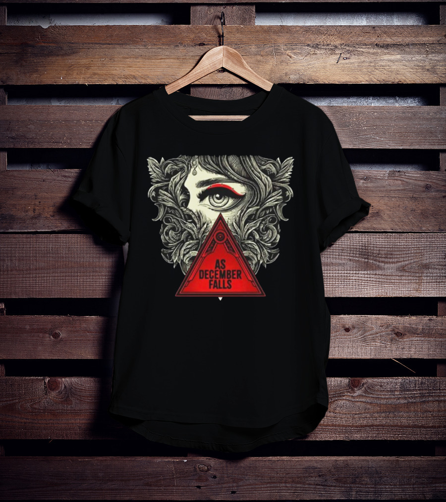 As December Falls Triangle Eye Art Illuminated Leaf T-Shirt