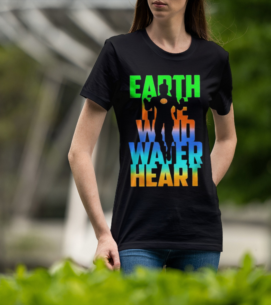 Earth Fire Wind Water Heart Captain Planet T-Shirt