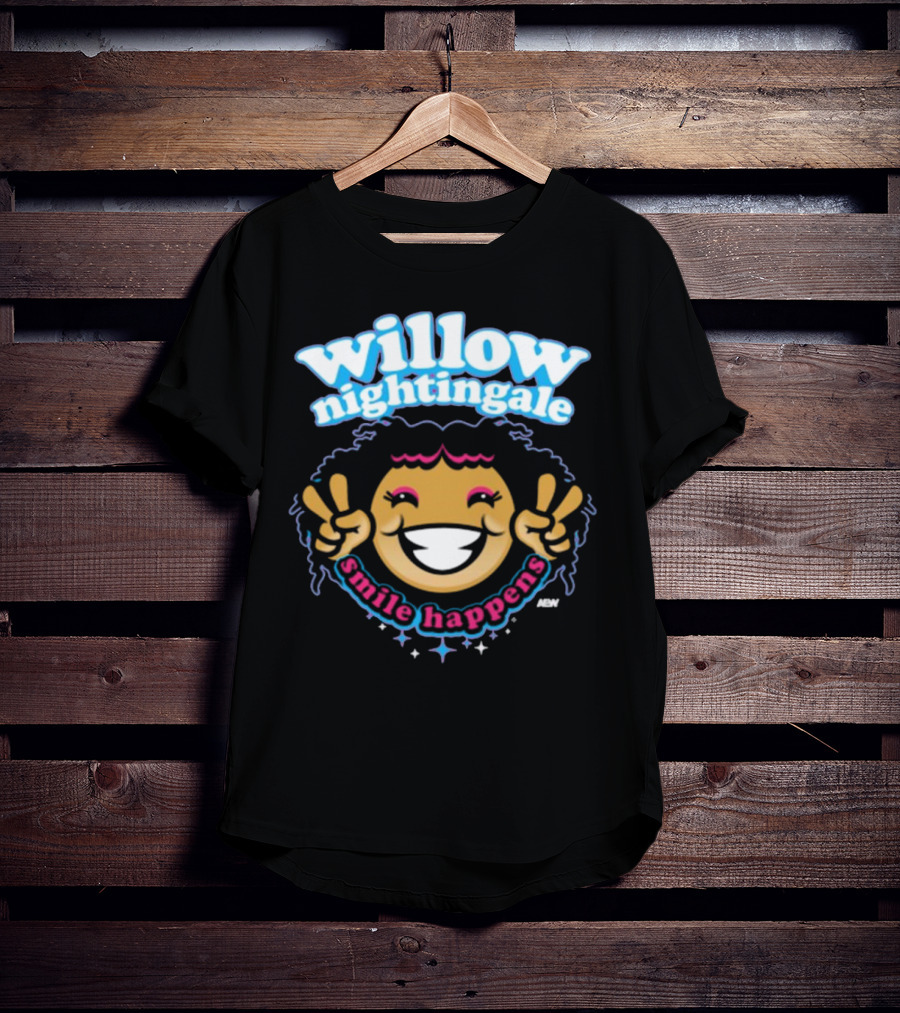 Willow Nightingale Smile Happens AEW Peaceful Emoji T-Shirt