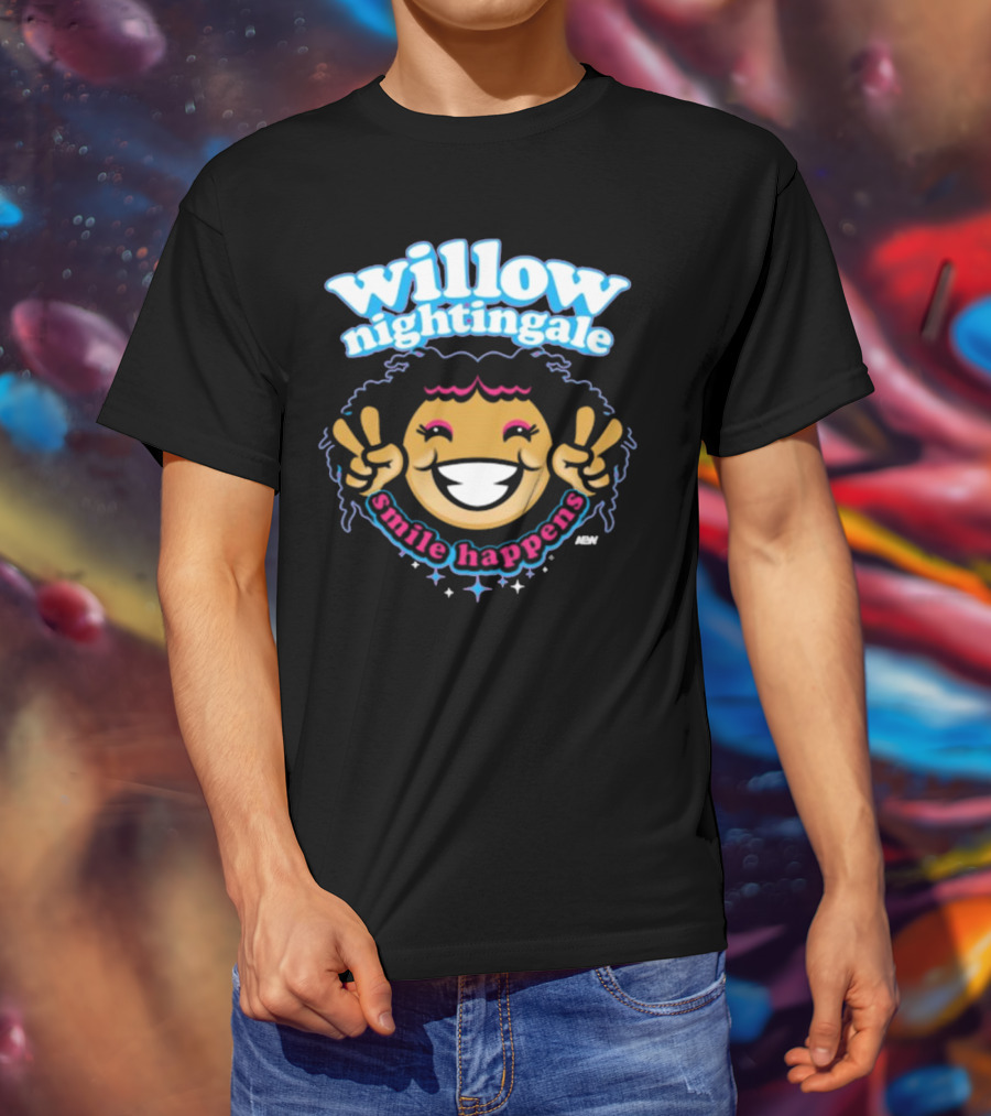 Willow Nightingale Smile Happens AEW Peaceful Emoji T-Shirt